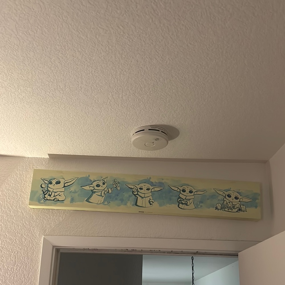 Baby Yoda Wall Art in Blue